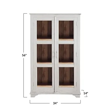Reclaimed Wood Cabinet with Glass Doors - Elegant Storage Solution