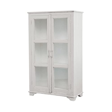 Reclaimed Wood Cabinet with Glass Doors - Elegant Storage Solution