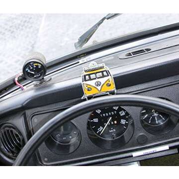 BRISA VW Collection - Volkswagen Scented Car Air Freshener Fragrance Deodorizer for Car/Auto or Home with Volkswagen Samba Bus T1 Camper Van Front Design (Lemon/Yellow)