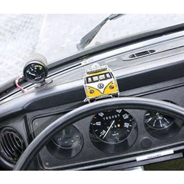 BRISA VW Collection - Volkswagen Scented Car Air Freshener Fragrance Deodorizer for Car/Auto or Home with Volkswagen Samba Bus T1 Camper Van Front Design (Lemon/Yellow)