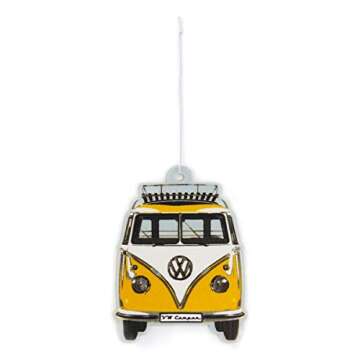 BRISA VW Collection - Volkswagen Scented Car Air Freshener Fragrance Deodorizer for Car/Auto or Home with Volkswagen Samba Bus T1 Camper Van Front Design (Lemon/Yellow)