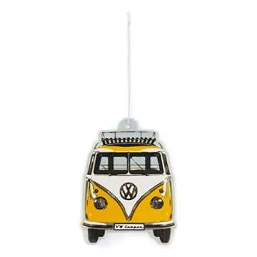 BRISA VW Collection - Volkswagen Scented Car Air Freshener Fragrance Deodorizer for Car/Auto or Home with Volkswagen Samba Bus T1 Camper Van Front Design (Lemon/Yellow)