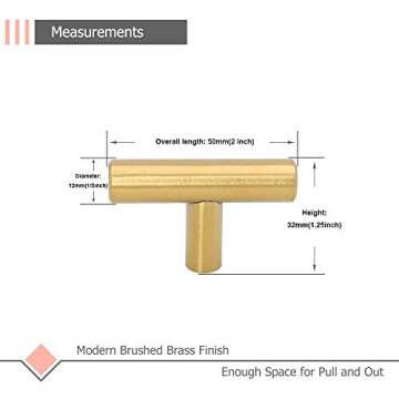 LONTAN 25 Pack Gold Cabinet Knobs Brushed Brass Kitchen Knobs Gold Drawer Knobs Bathroom Cupboard Fu...