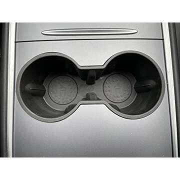 OzniumX Cup Holder for 2021 Tesla Model 3 - Center Console Cup Holder Insert, Interior Accessories, Car Custom Fit Black