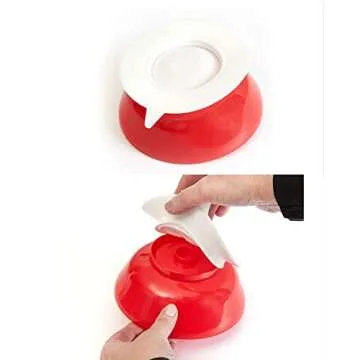 pekokavo Spill Proof 5.8" Scoop Bowl with Non-Skid Suction Base, Adaptive Self-Feeding Dinnerware for Elderly Disabled, Pack of 2 (Red Bowls)