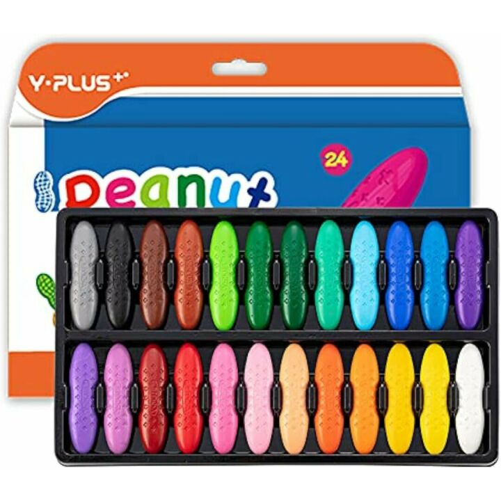 YPLUS Peanut Crayons for Kids - 24 Colors Non-Toxic