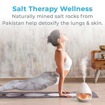 Pure Enrichment PureGlow Crystal - 2-in-1 Himalayan Salt Lamp & Ultrasonic Essential Oil Diffuser, Original Salt Therapy Lamp, 100% Pure Himalayan Salt, Ambient Glow, 160 mL 16-Hour Tank (Marble)