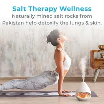 Pure Enrichment PureGlow Crystal - 2-in-1 Himalayan Salt Lamp & Ultrasonic Essential Oil Diffuser, Original Salt Therapy Lamp, 100% Pure Himalayan Salt, Ambient Glow, 160 mL 16-Hour Tank (Marble)