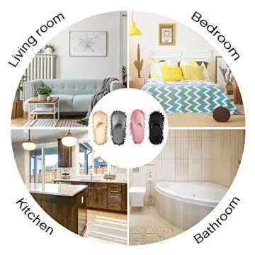 Jecery Washable Microfiber Mop Slippers - Clean Floors Effortlessly