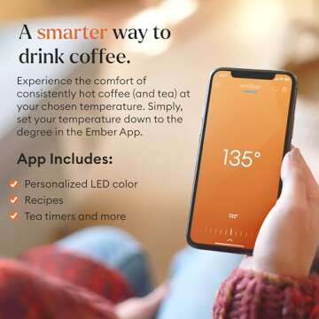 Ember Temperature Control Smart Mug 2, 10 Oz, App-Controlled Heated Coffee Mug with 80 Min Battery L...
