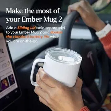 Ember Temperature Control Smart Mug 2, 10 Oz, App-Controlled Heated Coffee Mug with 80 Min Battery Life and Improved Design, White (Renewed)