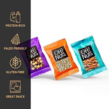 Mix Roasted Salted Individual Nut Snacks for On-the-Go | 12 Convenient Nut Snacks for School | Bulk Nuts Variety | Individual Packs (1.5 oz Each) by Oh Nuts