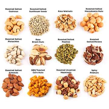 Mix Roasted Salted Individual Nut Snacks for On-the-Go | 12 Convenient Nut Snacks for School | Bulk Nuts Variety | Individual Packs (1.5 oz Each) by Oh Nuts