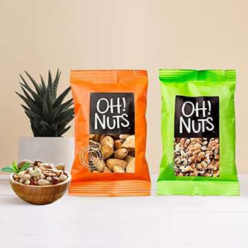 Mix Roasted Salted Individual Nut Snacks for On-the-Go | 12 Convenient Nut Snacks for School | Bulk Nuts Variety | Individual Packs (1.5 oz Each) by Oh Nuts