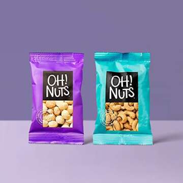 Mix Roasted Salted Individual Nut Snacks for On-the-Go | 12 Convenient Nut Snacks for School | Bulk Nuts Variety | Individual Packs (1.5 oz Each) by Oh Nuts