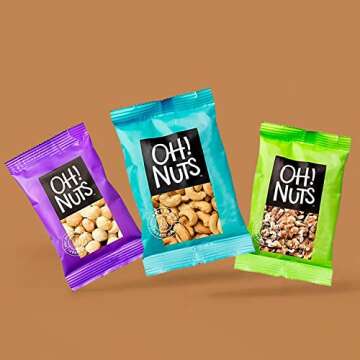 Mix Roasted Salted Individual Nut Snacks for On-the-Go | 12 Convenient Nut Snacks for School | Bulk Nuts Variety | Individual Packs (1.5 oz Each) by Oh Nuts
