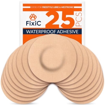 Fixic Waterproof Adhesive Patches 25 Pack - Flexible & Reliable Sensor Covers for Libre 1, 2, 3, G7,...