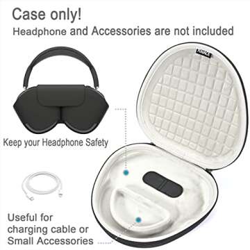 Hard Travel Carrying Case for Apple AirPods Max Headphone and It's Accessories, Protective Storage B...