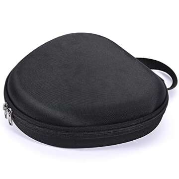 Hard Travel Carrying Case for Apple AirPods Max Headphone and It's Accessories, Protective Storage Bag - Black (Grey Lining)