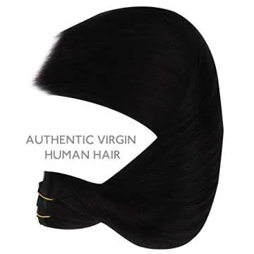 WENNALIFE Genius Seamless Clip in Hair Extensions Human Hair 7pcs Ultra Invisible 50% Thinner Seamless Hair Extensions Clip In Jet Black Hair Extensions Real Human Hair