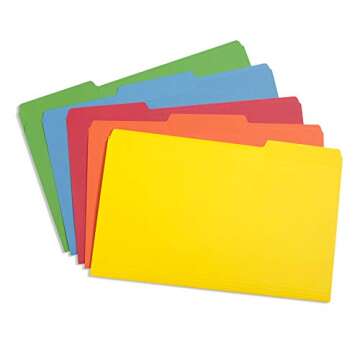 Blue Summit Supplies Colored File Folders Legal Size, 1/3 Cut Tab, Great for Organizing and Easy Fil...