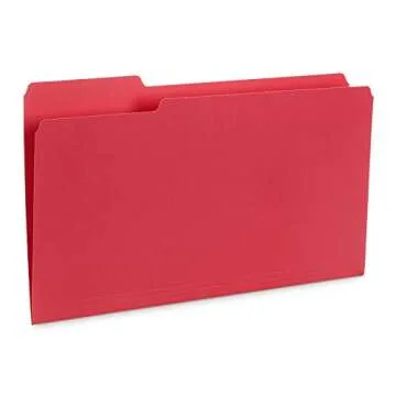 Blue Summit Supplies Colored File Folders Legal Size, 1/3 Cut Tab, Great for Organizing and Easy File Storage, 100 Per Box