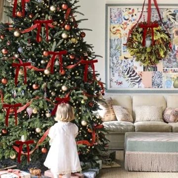 Red Velvet Christmas Bows Set of 12 with Gold Ties