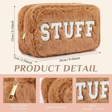 Paterr 4 Piece Chenille Makeup Bag Set for Women