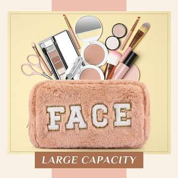 Paterr 4 Piece Chenille Makeup Bag Set for Women