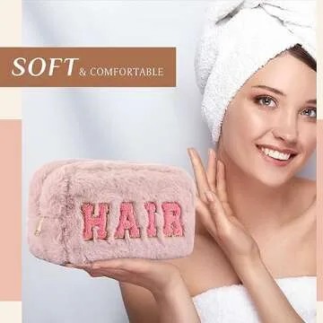 Paterr 4 Piece Chenille Makeup Bag Set for Women