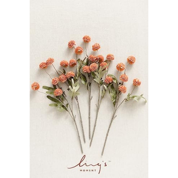 Ling's Moment Pompon Mum Artificial Flowers - 5pcs Set