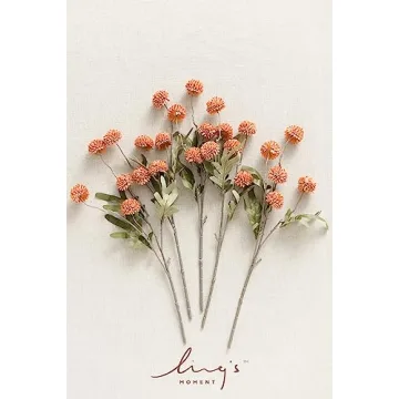 Ling's Moment Pompon Mum Artificial Flowers - 5pcs Set