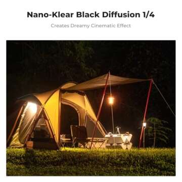 K&F Concept 82mm Black Diffusion 1/4 Filter for Stunning Portraits and Vlogs