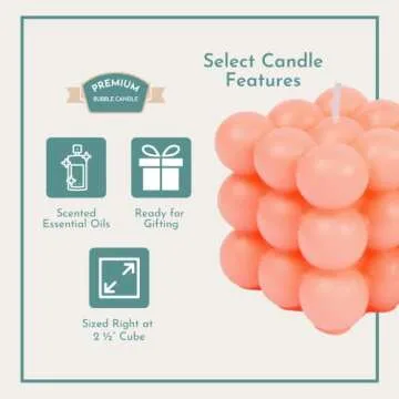 Loftern Green Pine Scented Bubble Candle - Handmade, Natural Soy Wax Based, Uniquely Aesthetic Shaped Candles - Decorative Candles for Home Decor, Velas Aromaticas