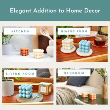 Loftern Green Pine Scented Bubble Candle - Handmade, Natural Soy Wax Based, Uniquely Aesthetic Shaped Candles - Decorative Candles for Home Decor, Velas Aromaticas