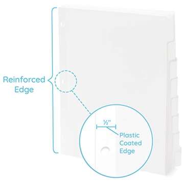 Blue Summit 3 Ring Binder Dividers - 96 Pack with 8 Tab Dividers