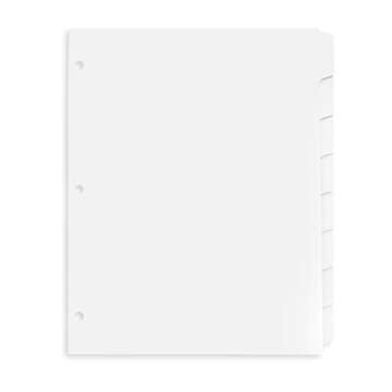 Blue Summit 3 Ring Binder Dividers, 8 Tab Dividers Pack