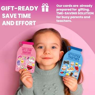 Valentine Cards with Stickers for Kids for Classroom Fun