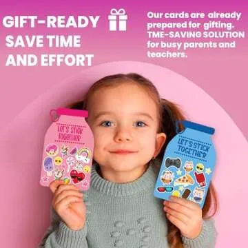 Valentine Cards with Stickers for Kids for Classroom Fun