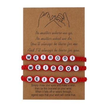 Weirdo BFF Friendship Bracelets for 3 - Handmade Matching Gift