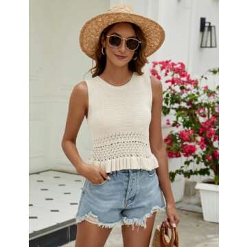 CiCiBird Women Stylish Crop Sweater Vest for All Seasons