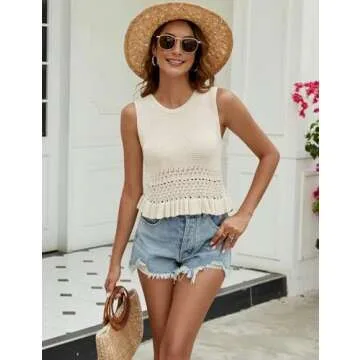 CiCiBird Women Stylish Crop Sweater Vest for All Seasons