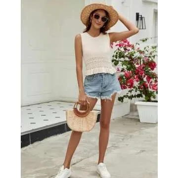 CiCiBird Women Stylish Crop Sweater Vest for All Seasons