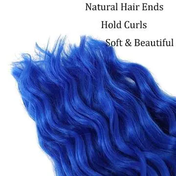 30 inch Ocean Wave Crochet Hair Deep Wave Twist Crochet Hair Extensions Curly Braiding Hair 3 packs Long Wavy Water Wave Braids For Women Synthetic Crochet Braid Hair (30 inch, Blue)