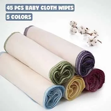 Mimorou 45 Pcs Flannel Cloth Baby Wipes for Eco-Friendly Parents