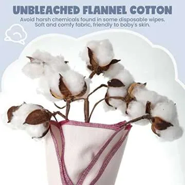 Mimorou 45 Pcs Flannel Cloth Baby Wipes for Eco-Friendly Parents