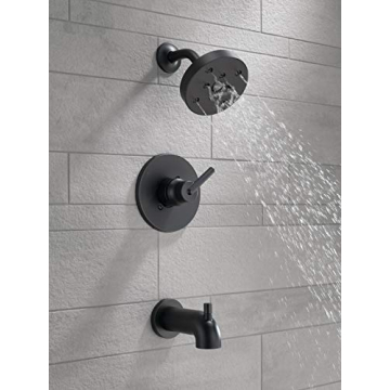 Delta Trinsic Matte Black Tub and Shower Set