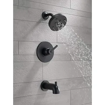 Delta Trinsic Matte Black Tub and Shower Set
