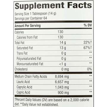 Nature's Way Organic Extra Virgin Coconut Oil, Pure Source of MCTs, Cold-Pressed, 32 Oz.