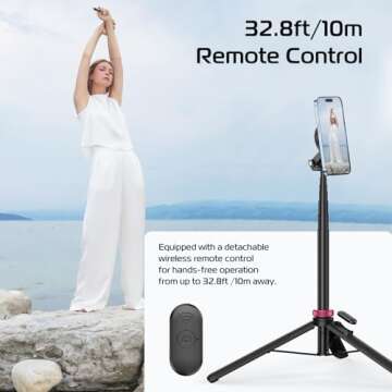 ULANZI 61'' Magnetic Selfie Stick Tripod with Remote
